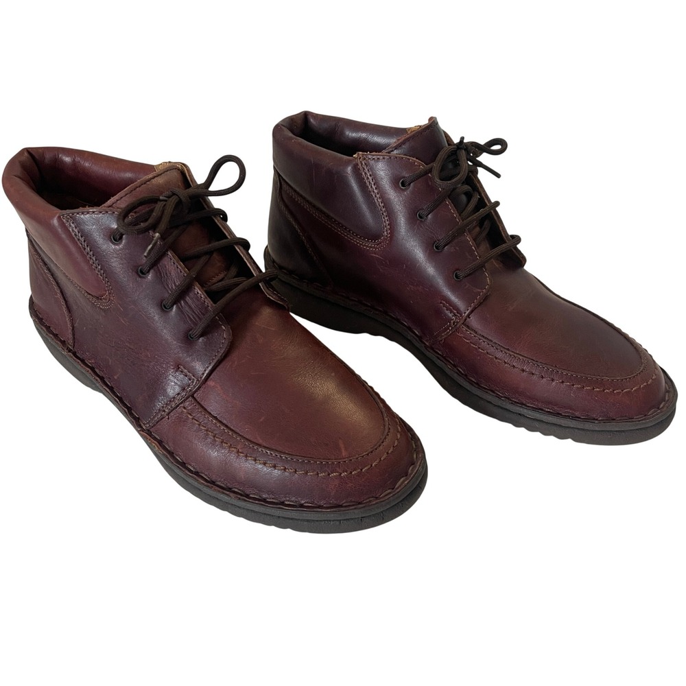 Vintage GH Bass Brussels Leather Chukka Boots Burgundy Oxblood Moc Toe Mens 6.5
